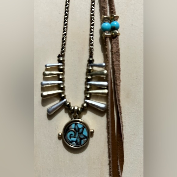 Lucky Brand layers wear 1,2or 3 leather,faux turquoise,silver NWT - Picture 7 of 10